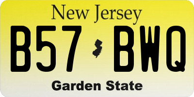 NJ license plate B57BWQ