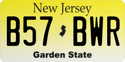 NJ license plate B57BWR