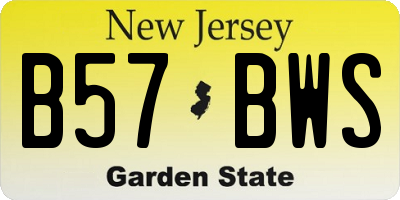 NJ license plate B57BWS
