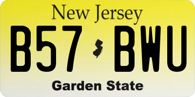 NJ license plate B57BWU