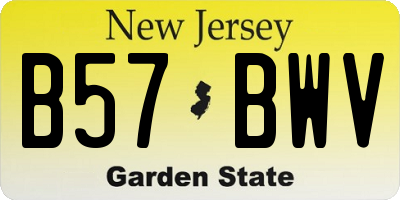 NJ license plate B57BWV