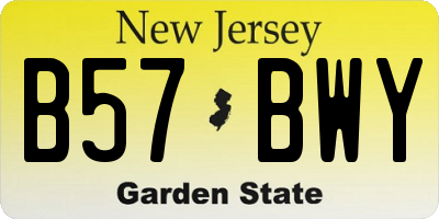 NJ license plate B57BWY