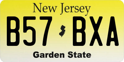 NJ license plate B57BXA