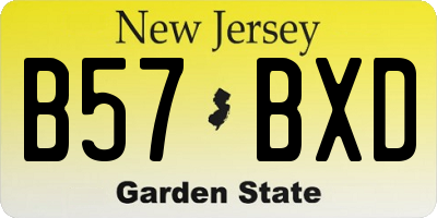 NJ license plate B57BXD