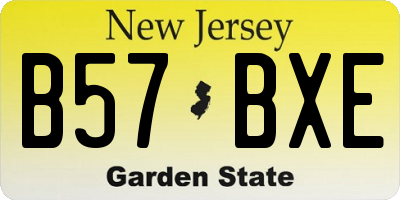 NJ license plate B57BXE