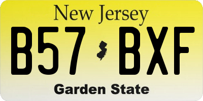 NJ license plate B57BXF