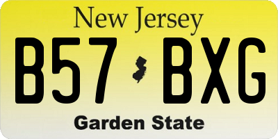 NJ license plate B57BXG