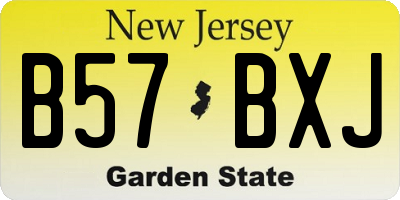 NJ license plate B57BXJ