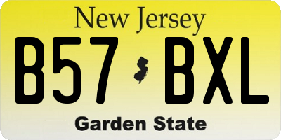 NJ license plate B57BXL