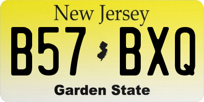 NJ license plate B57BXQ