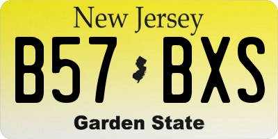 NJ license plate B57BXS