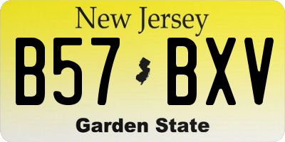 NJ license plate B57BXV