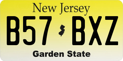 NJ license plate B57BXZ