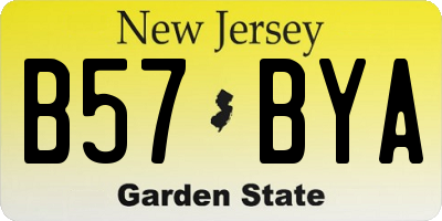 NJ license plate B57BYA