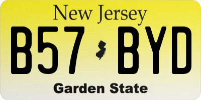NJ license plate B57BYD