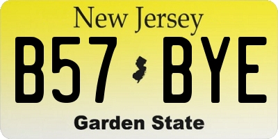 NJ license plate B57BYE