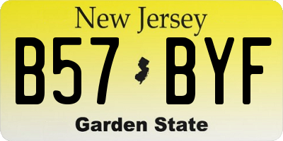NJ license plate B57BYF
