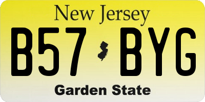 NJ license plate B57BYG