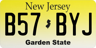 NJ license plate B57BYJ