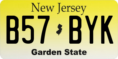 NJ license plate B57BYK