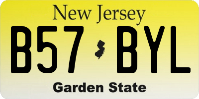 NJ license plate B57BYL
