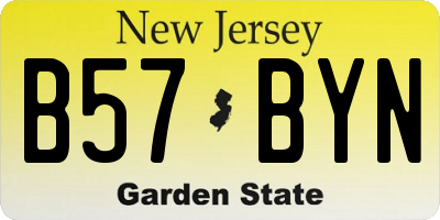 NJ license plate B57BYN