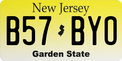 NJ license plate B57BYO