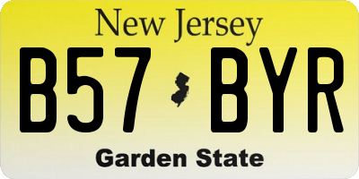 NJ license plate B57BYR