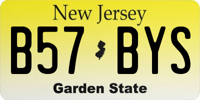 NJ license plate B57BYS