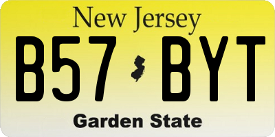 NJ license plate B57BYT