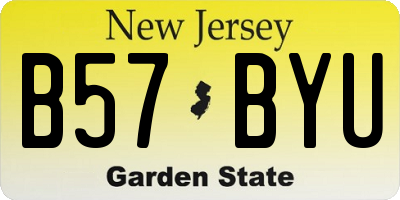 NJ license plate B57BYU