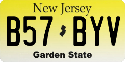NJ license plate B57BYV