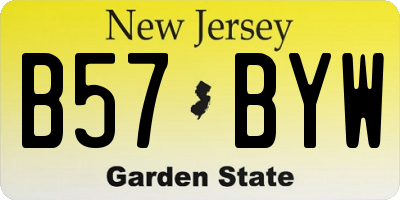 NJ license plate B57BYW