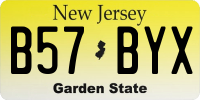 NJ license plate B57BYX