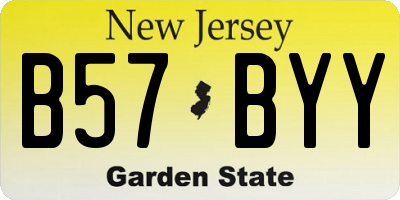 NJ license plate B57BYY