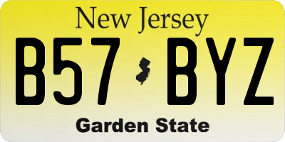 NJ license plate B57BYZ