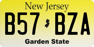 NJ license plate B57BZA