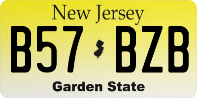 NJ license plate B57BZB