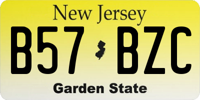 NJ license plate B57BZC