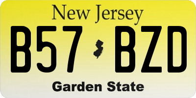 NJ license plate B57BZD
