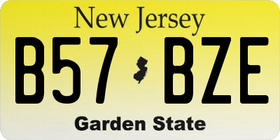 NJ license plate B57BZE