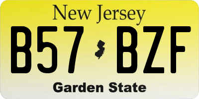 NJ license plate B57BZF