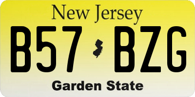 NJ license plate B57BZG