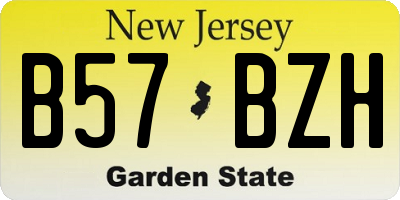 NJ license plate B57BZH