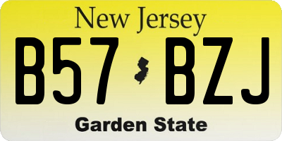 NJ license plate B57BZJ