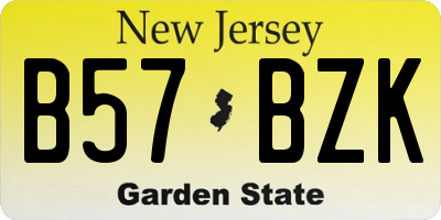 NJ license plate B57BZK