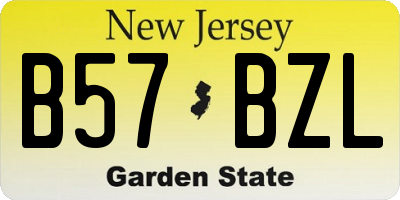 NJ license plate B57BZL