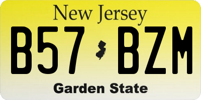NJ license plate B57BZM