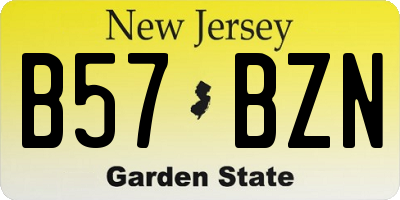 NJ license plate B57BZN