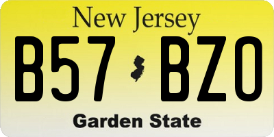 NJ license plate B57BZO